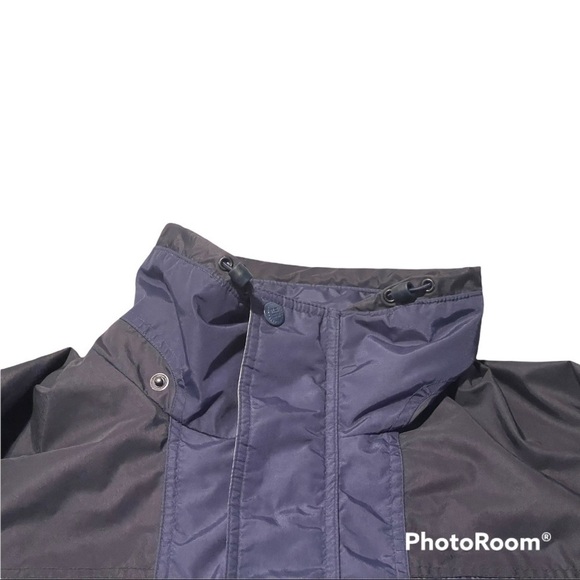Columbia Size L Blue Wind Breaker Water Proof Jacket Coat Black Zip Up Men - Picture 6 of 9